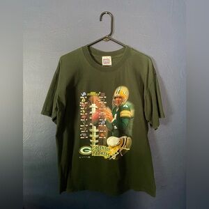 Brett Favre 2001 Packers Schedule Vintage T-Shirt Size L